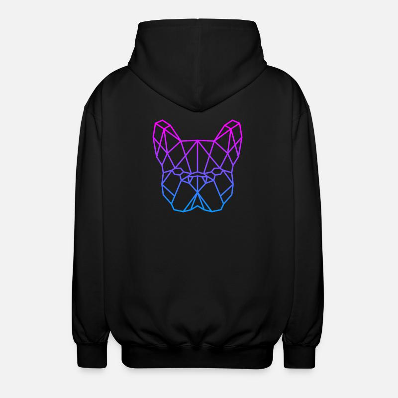 Bouledogue Français Logo polygonal grand - Veste à capuche unisexe - noir