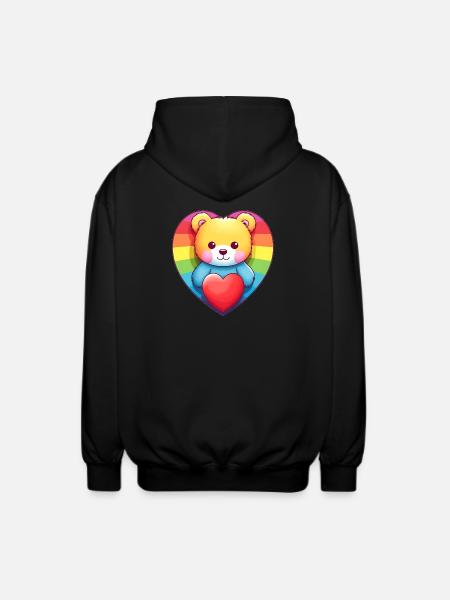 Love is a Bear Necessity - Unisex Hooded Jacket - black