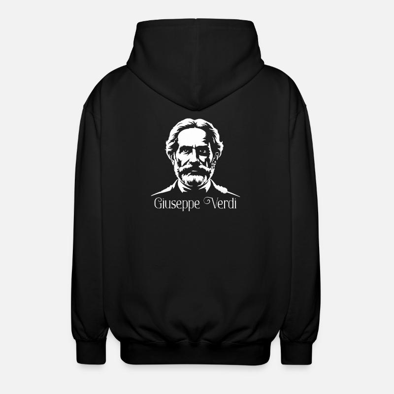 Giuseppe Verdi Compositeur Silhouette Art - Veste à capuche unisexe - noir