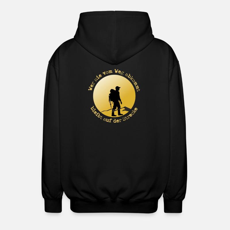 Wanderer auf der Straße - Unisex Kapuzenjacke - Schwarz