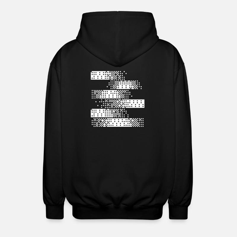 Abstract Digital Pixel Pattern - Unisex Hooded Jacket - black