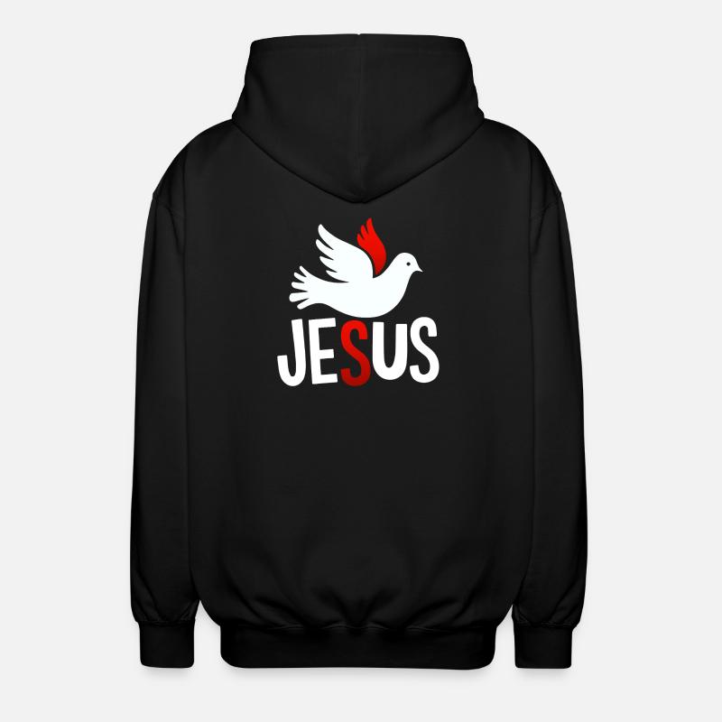 Colombe de la Paix Jésus - Veste à capuche unisexe - noir