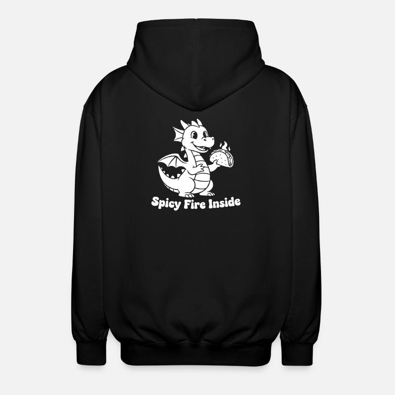Conception de tacos Dragon flamboyant - Veste à capuche unisexe - noir