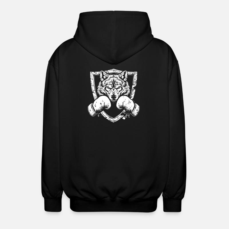 Wolf Boxing MMA - Unisex Hooded Jacket - black