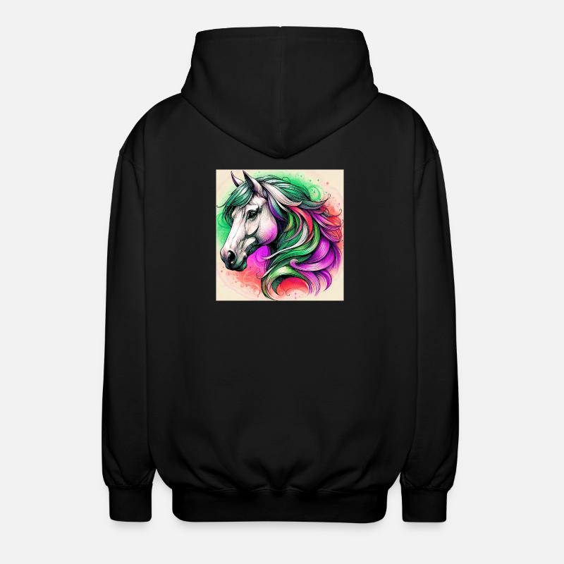 cheval - Veste à capuche unisexe - noir
