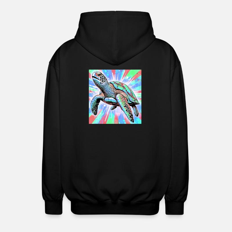 turtle - Unisex Hooded Jacket - black