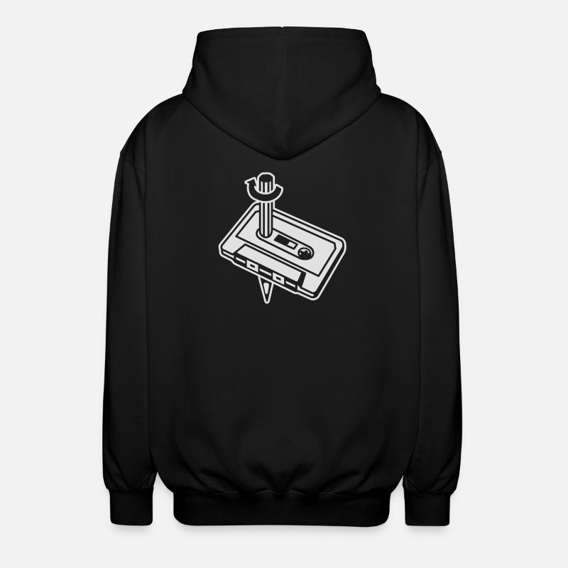 Kassette & Stift - Unisex Kapuzenjacke - Schwarz