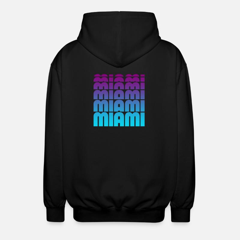 Miami Gradient Grid - Unisex Kapuzenjacke - Schwarz