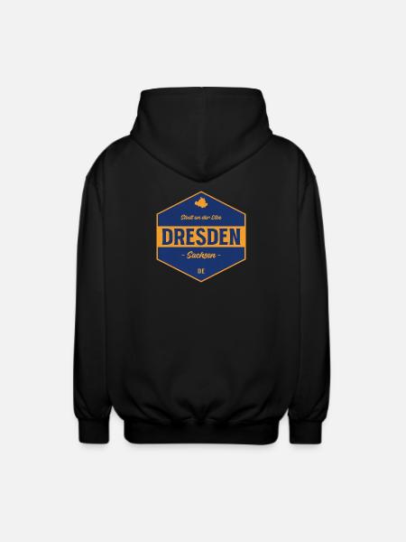 Dresden Signet Blau-Gold - Unisex Kapuzenjacke - Schwarz