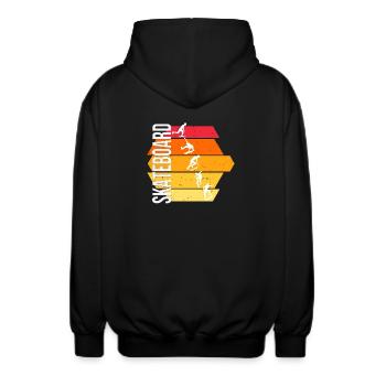 Skateboard - Unisex Kapuzenjacke - Schwarz - Hinten - AI Model Male 185 light (185cm)