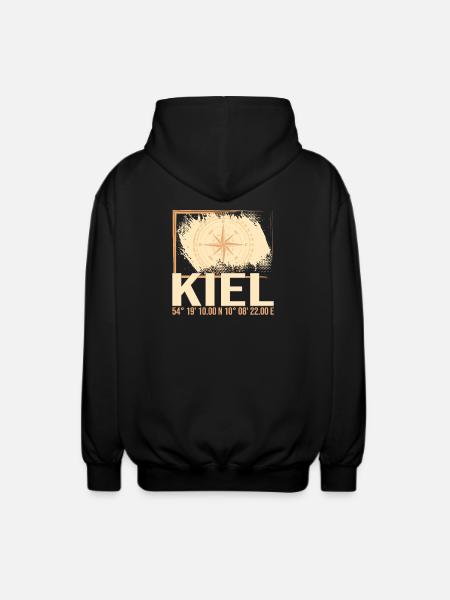 Kiel Koordinaten - Unisex Kapuzenjacke - Schwarz