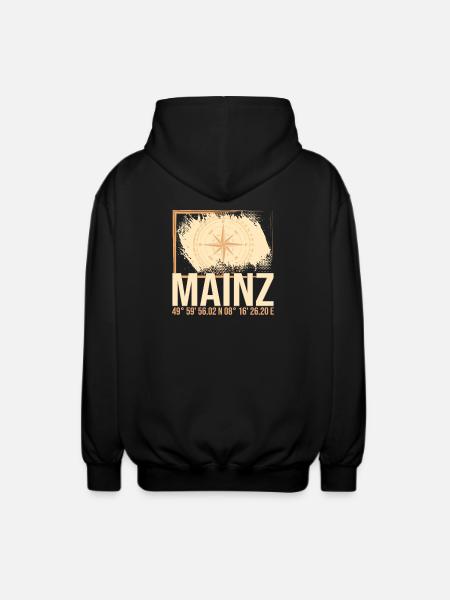 Mainz Koordinaten - Unisex Kapuzenjacke - Schwarz