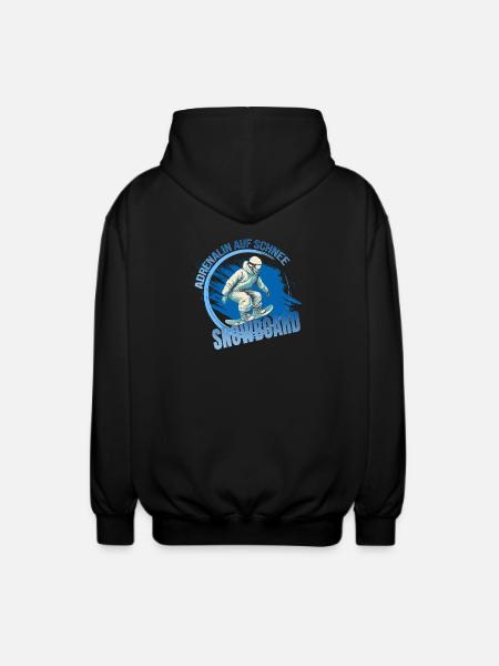 Adrenalin auf Schnee - Snowboard - Unisex Kapuzenjacke - Schwarz