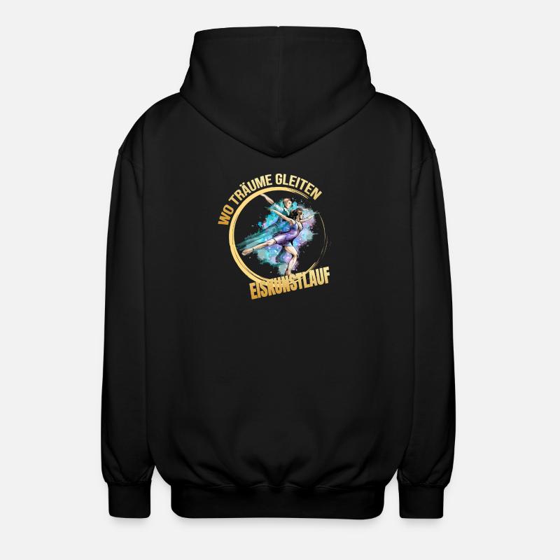 Wo träume gleiten - Eiskunstlauf - Unisex Kapuzenjacke - Schwarz