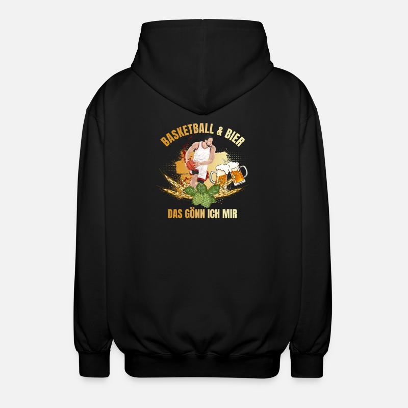 Basketball & Bier - Das gönn ich mir - Unisex Kapuzenjacke - Schwarz