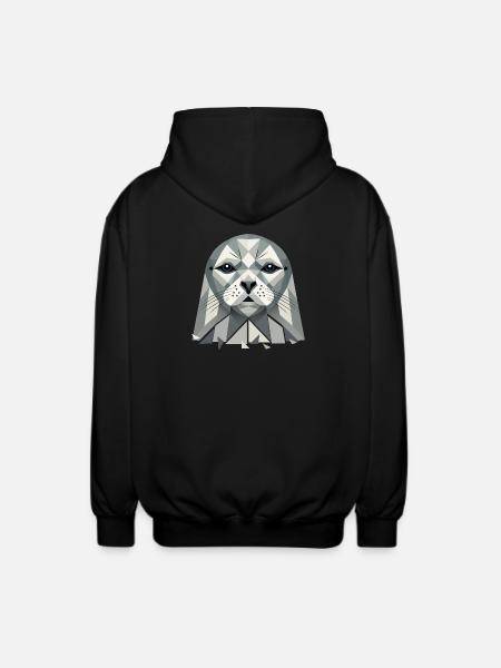 Abstract Seal – Geometric Beauty - Unisex Hooded Jacket - black