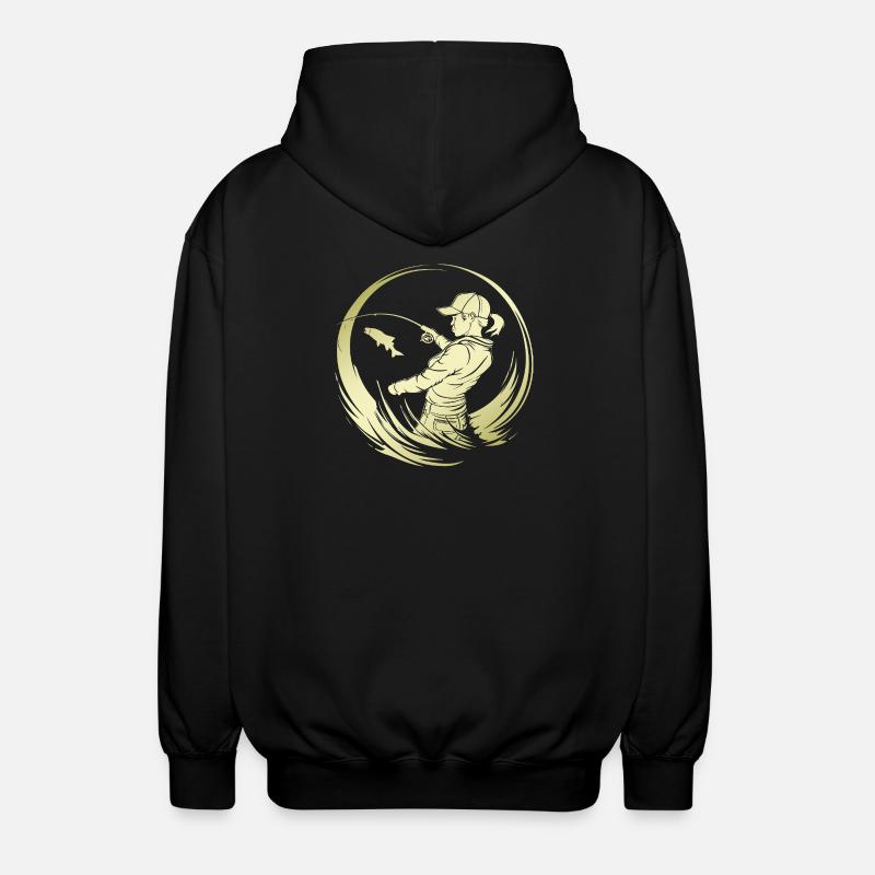 Silhouette de pêche pêcheur - Veste à capuche unisexe - noir