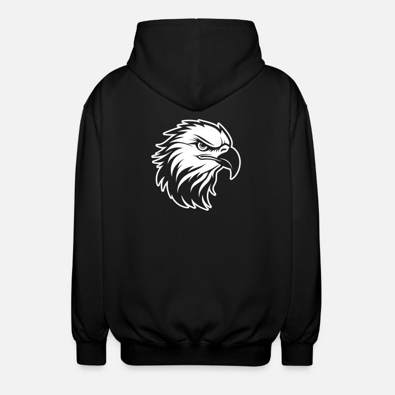 Adler Kopf - Unisex Kapuzenjacke - Schwarz