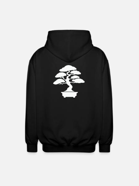 Zen Bonsai Silhouette - Unisex Hooded Jacket - black