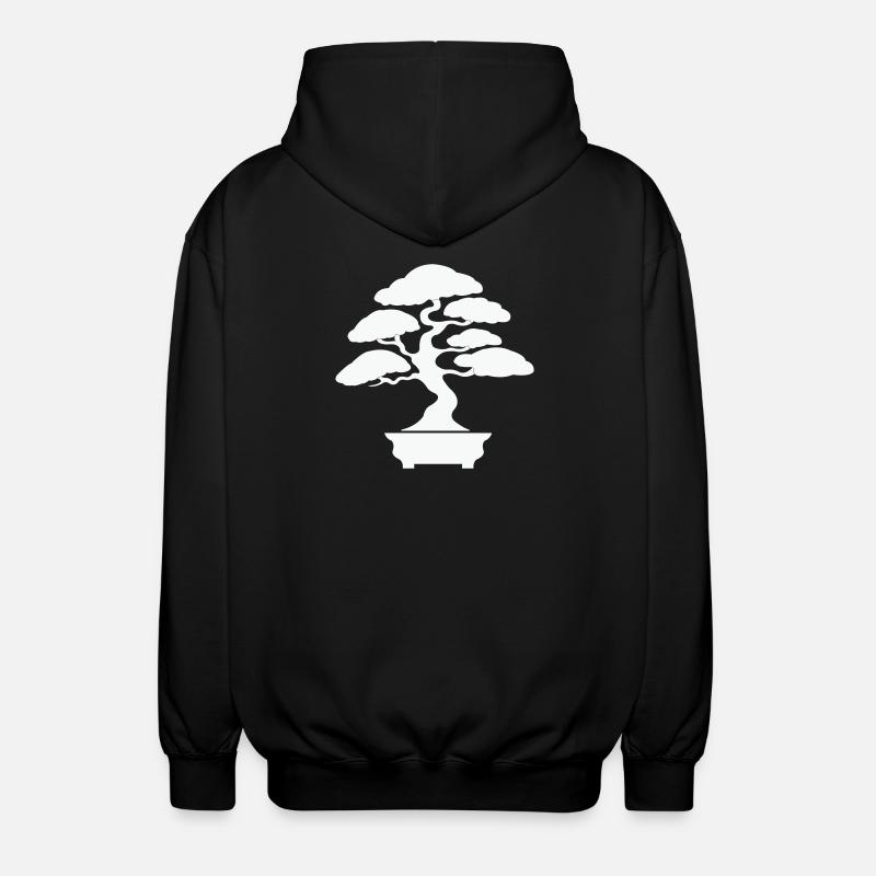 Zen Bonsai Silhouette - Unisex Kapuzenjacke - Schwarz