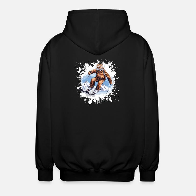 Cheetah Ski Skiing - Unisex Hooded Jacket - black