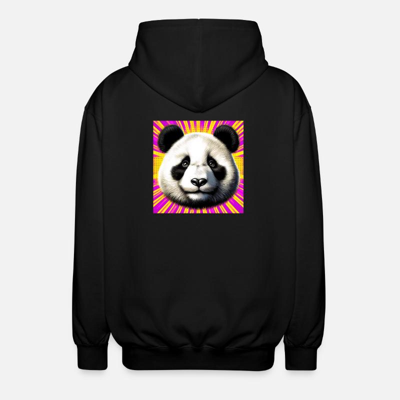 panda - Unisex Hooded Jacket - black