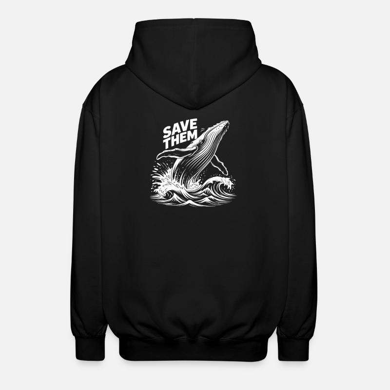 Sauvez les baleines - Veste à capuche unisexe - noir