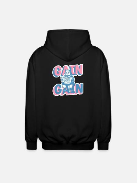 Gain Gain Gym-Mädchen Cartoon - Unisex Kapuzenjacke - Schwarz