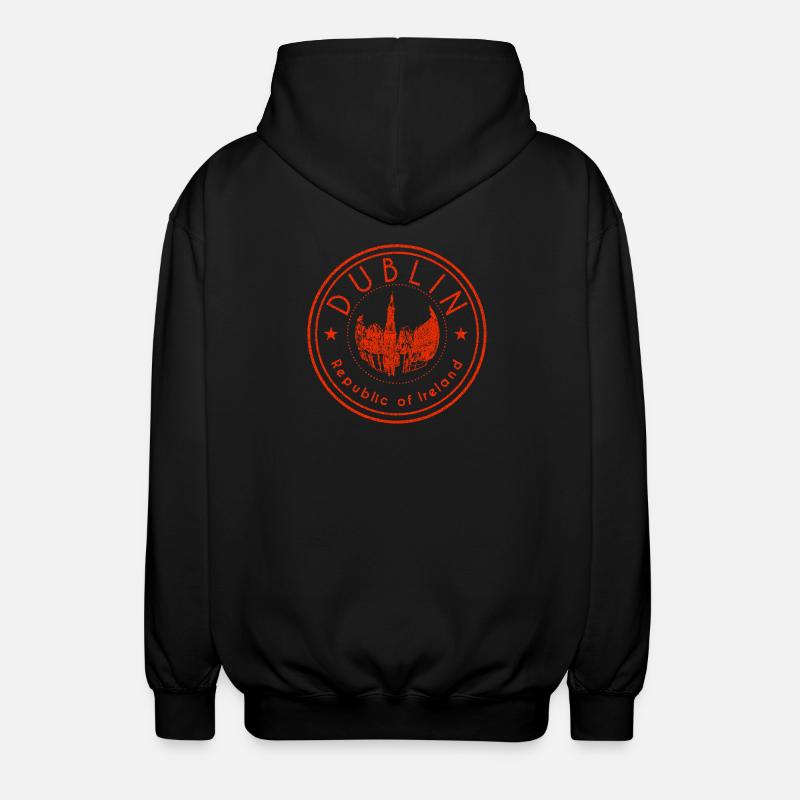 Dublin Skyline Stempel - Unisex Kapuzenjacke - Schwarz