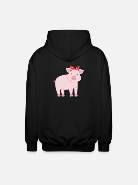 Pig pigs - Unisex Hooded Jacket - black