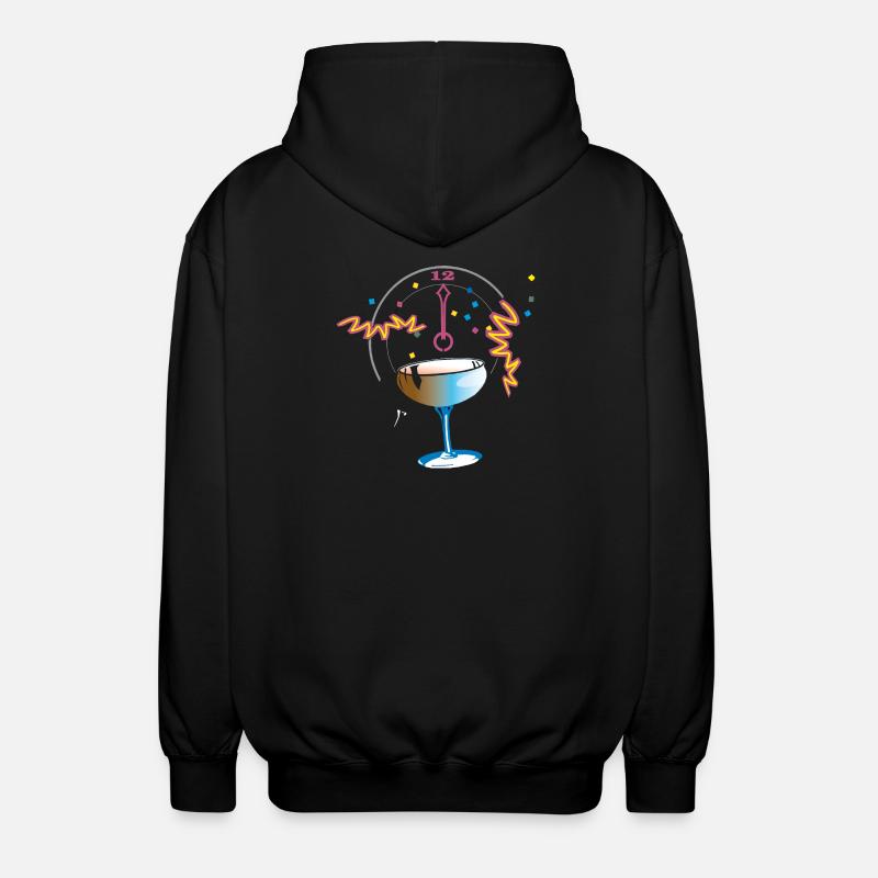 Neujahr Anstossen Konfetti - Unisex Kapuzenjacke - Schwarz