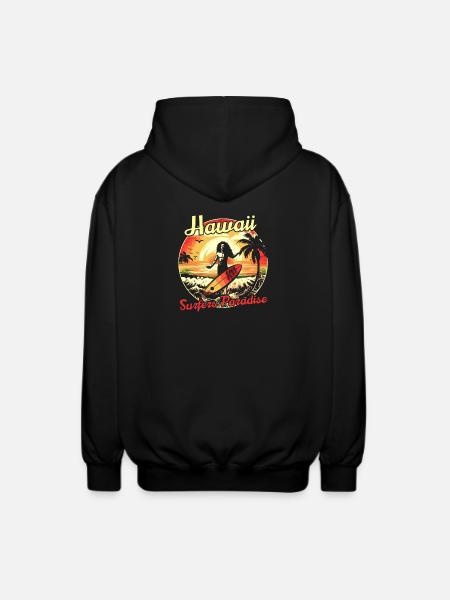 Hawaii Surfers Paradise - Unisex Hooded Jacket - black