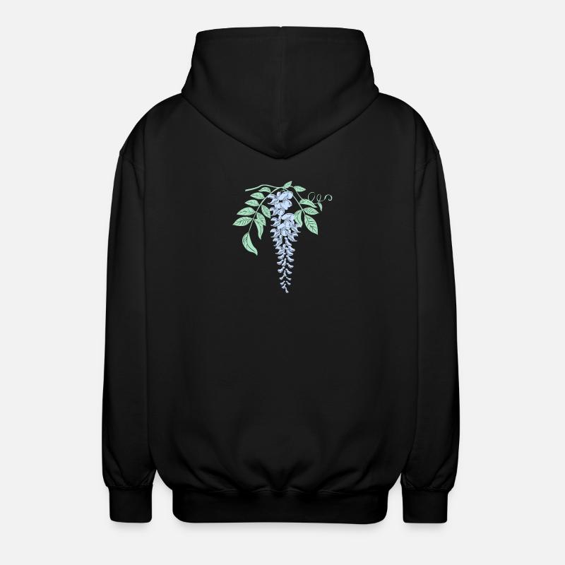 Blauregen Wisteria Blumen - Unisex Kapuzenjacke - Schwarz