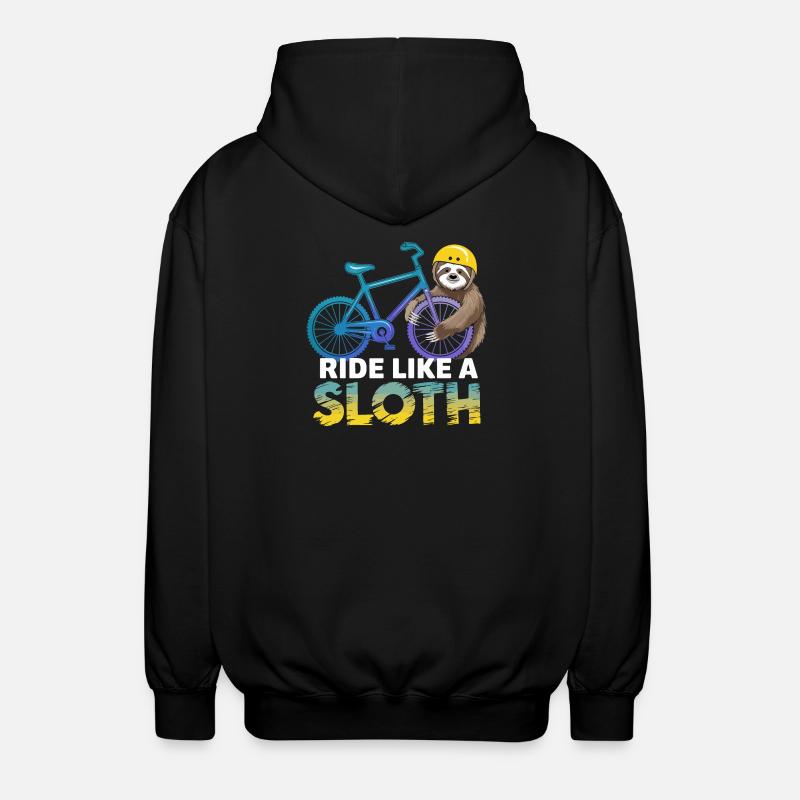 Faultier Biker mit Helm - Unisex Kapuzenjacke - Schwarz