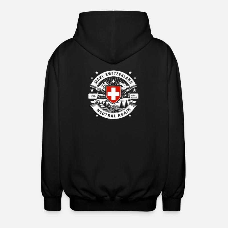 make Switzerland neutral again - Unisex Hooded Jacket - black