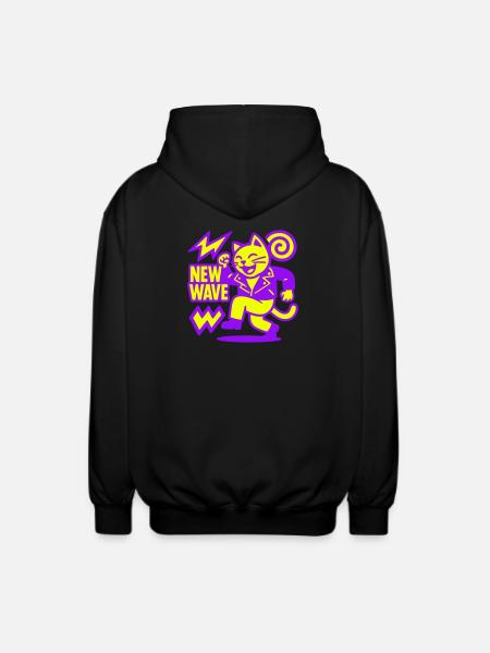 New Wave Cat - Unisex Kapuzenjacke - Schwarz