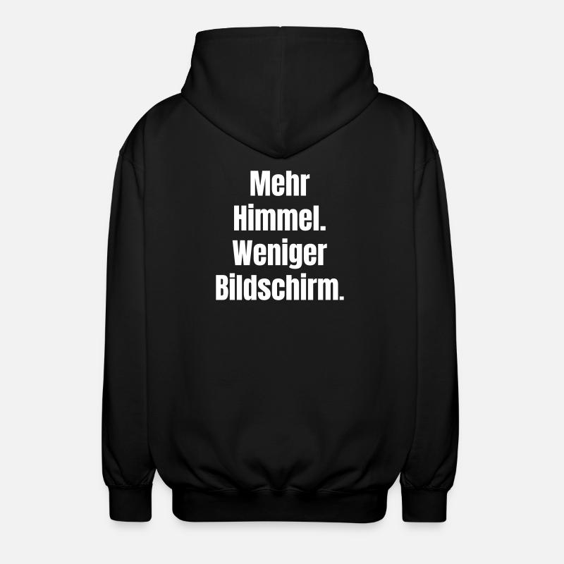 Plus de ciel, moins d’écran - Veste à capuche unisexe - noir