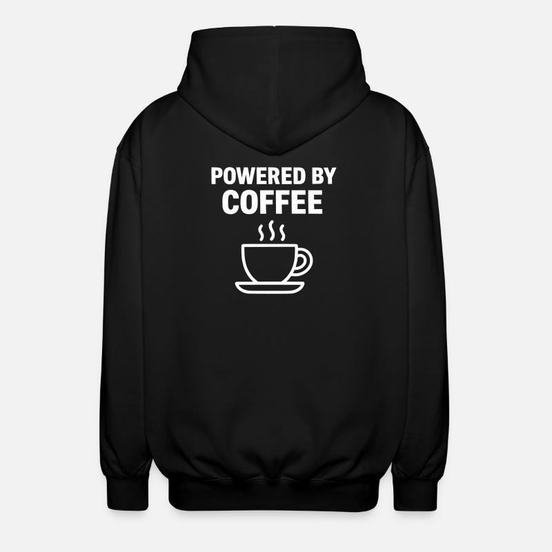 Powered By Coffee | Coffee - Unisex Hooded Jacket - black