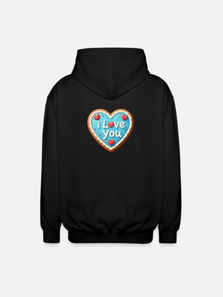 Valentine's Day Heart Gift Valentine's Day - Unisex Hooded Jacket - black