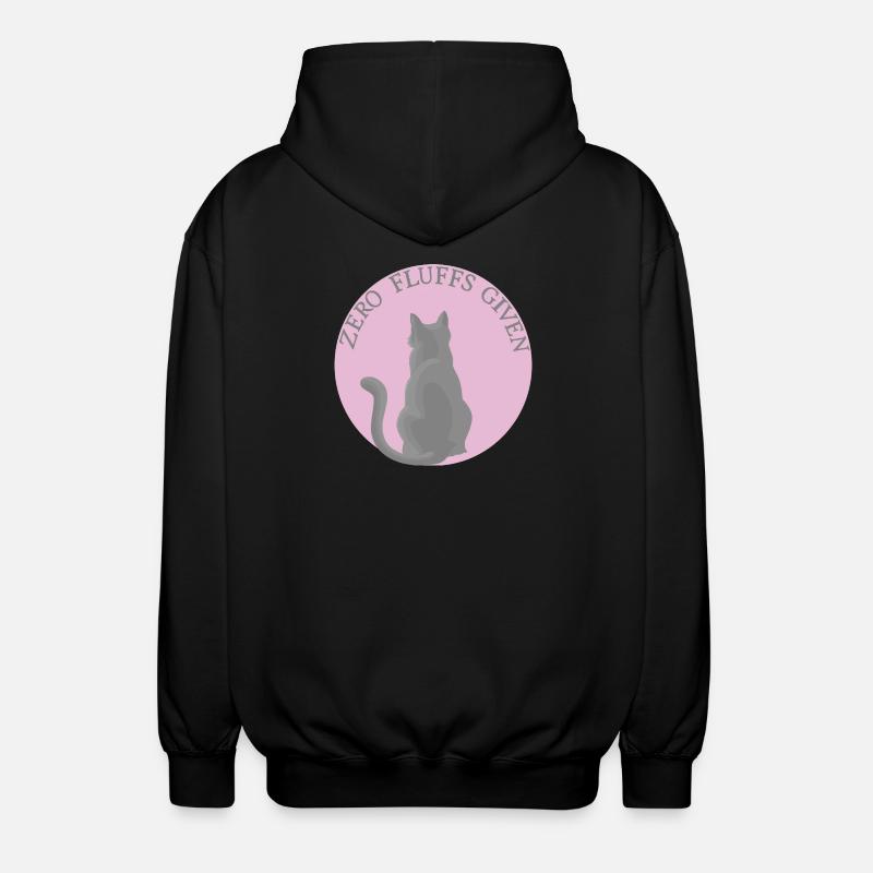 Katze mit Attitüde - Unisex Kapuzenjacke - Schwarz
