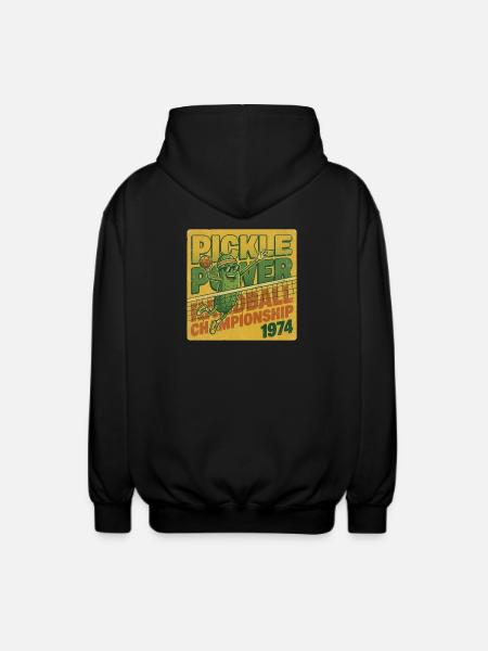 Pickle Power Handball Championship 1974 Retro - Unisex Hooded Jacket - black