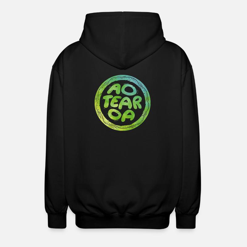 Schriftzug Aotearoa - Unisex Kapuzenjacke - Schwarz