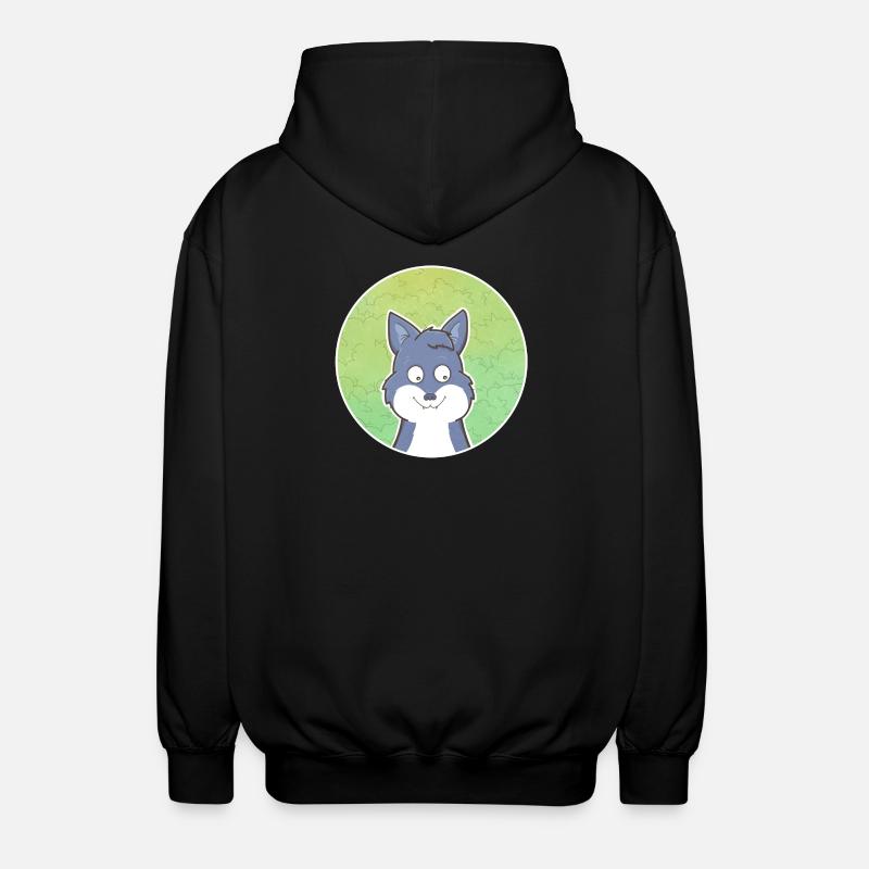 Wolf - Unisex Kapuzenjacke - Schwarz