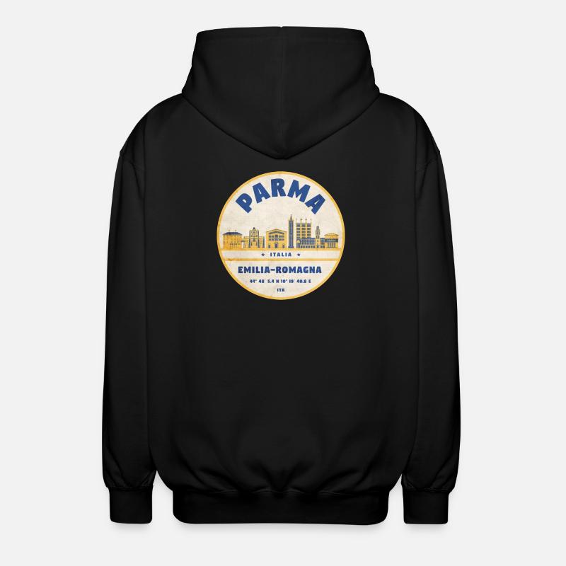 Parma Skyline Emilia Romagna Sticker - Unisex Hooded Jacket - black