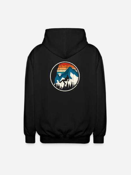 Alpine Ascent in Sunset Stripes - Unisex Hooded Jacket - black