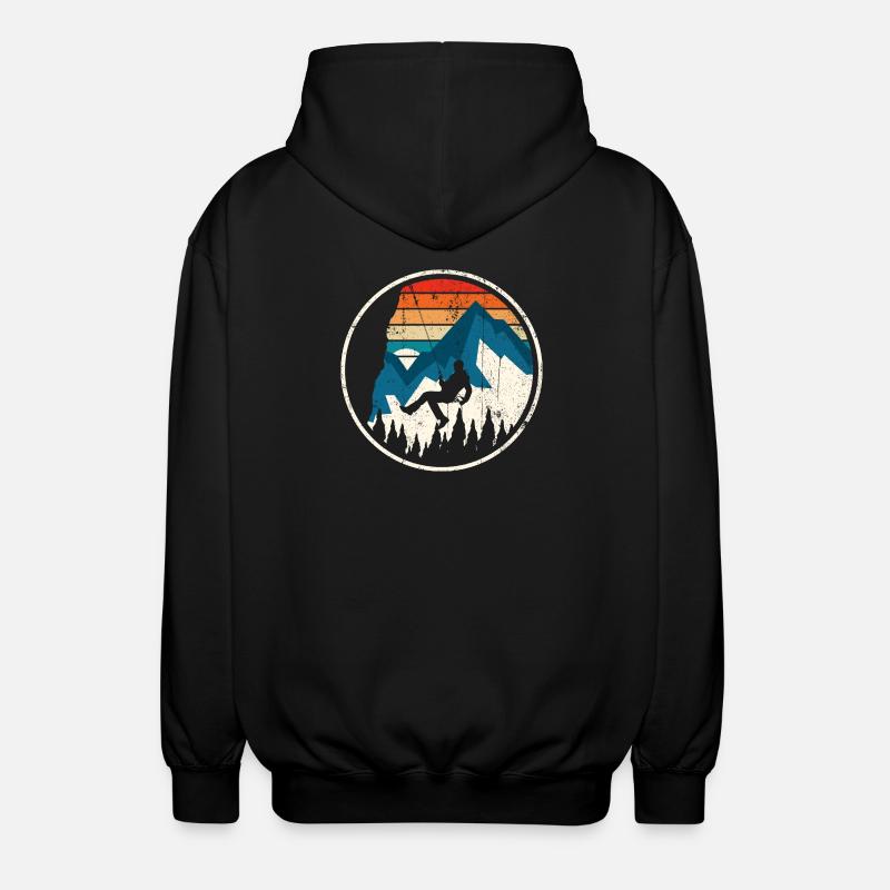 Alpiner Aufstieg in Sunset Stripes - Unisex Kapuzenjacke - Schwarz