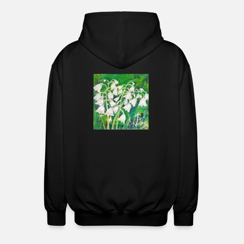 Maiglöckchen im impressionistischen Stil - Unisex Kapuzenjacke - Schwarz