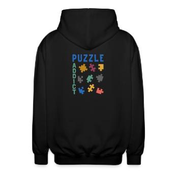 Puzzle addict - Veste à capuche unisexe - noir - Dos - AI Model Male 185 light (185cm)