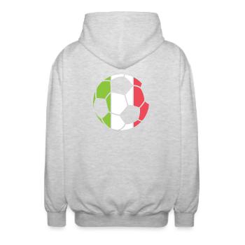 Icône du logo du vainqueur du tournoi du symbole de la boule de l’équipe d’Italie - Veste à capuche unisexe - gris clair chiné - Dos - AI Model Male 185 light (185cm)