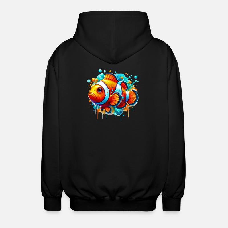 Clownfisch - Unisex Kapuzenjacke - Schwarz